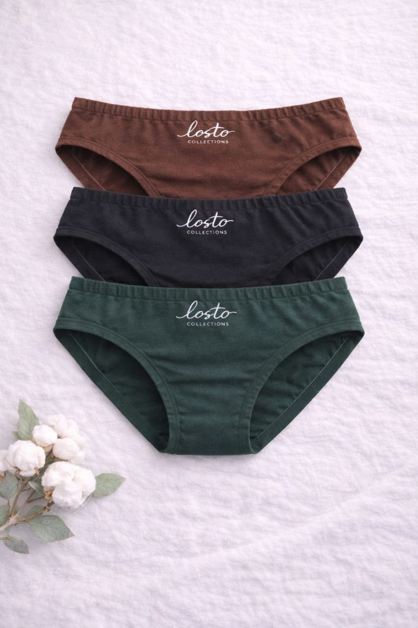 Pack of 3 Women’s Cotton Panties – Multicolor | Soft Breathable Everyday Comfort