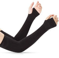 Sun Protection Sports & Driving Hand Cover Sleeves for Men & Women Cycling Gloves (Black)
