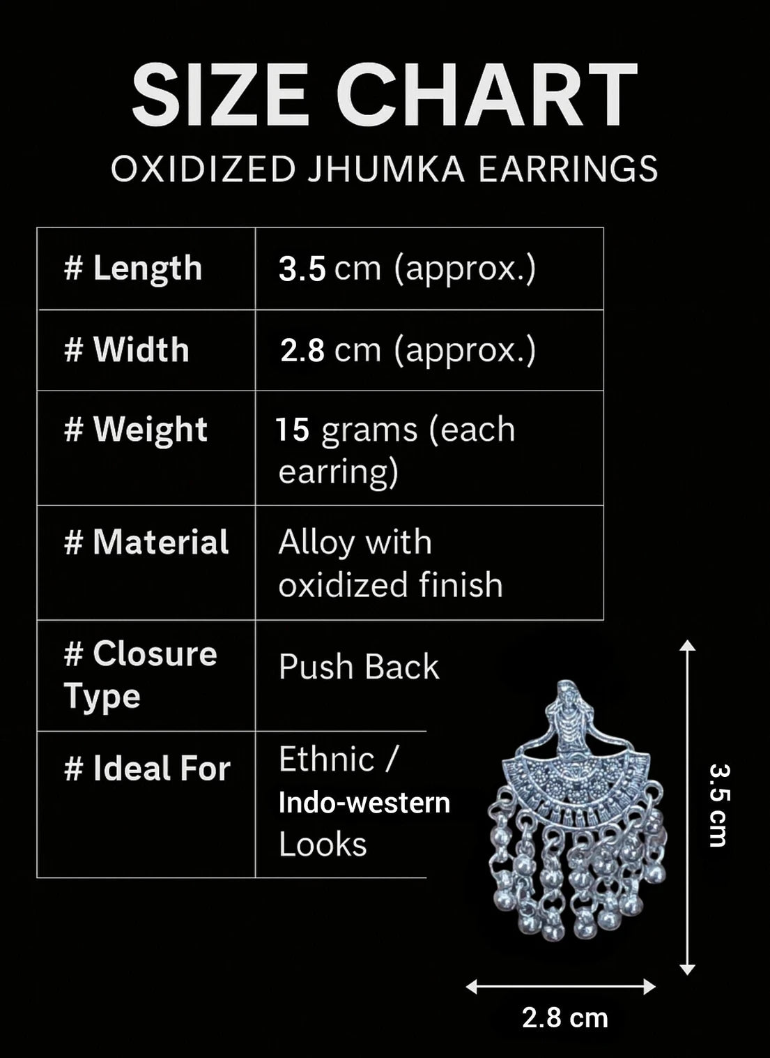 Dancing Girl Silver Oxidised Statement Adjustable Earring Alloy Clip-on Earring, Plug Earring
