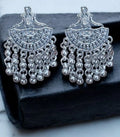 Dancing Girl Silver Oxidised Statement Adjustable Earring Alloy Clip-on Earring, Plug Earring