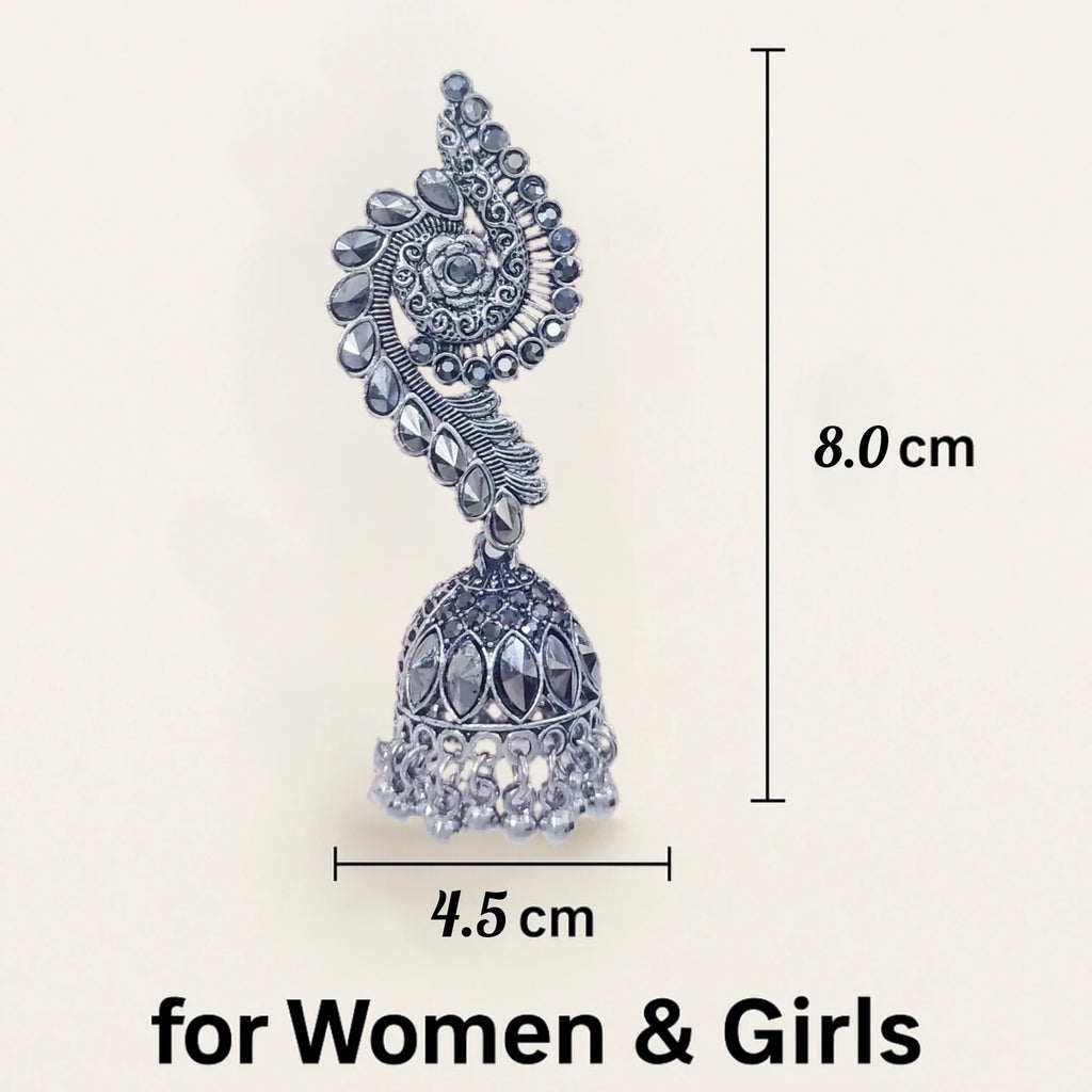 Traditional Mirror Jhumka Earrings for Women | Ethnic Design Brass, Crystal for Women