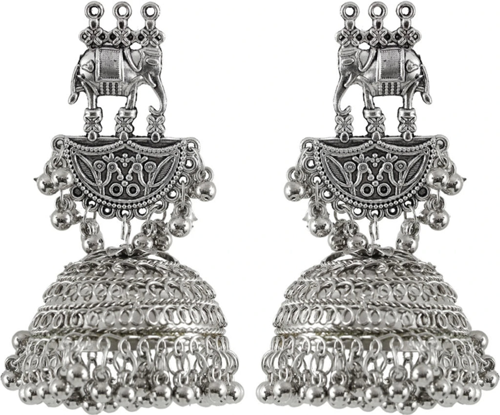 Oxidised Style Earring Delicate For Girls And Women. Stainless Steel Clip-on Earring, Ear Thread, Drops