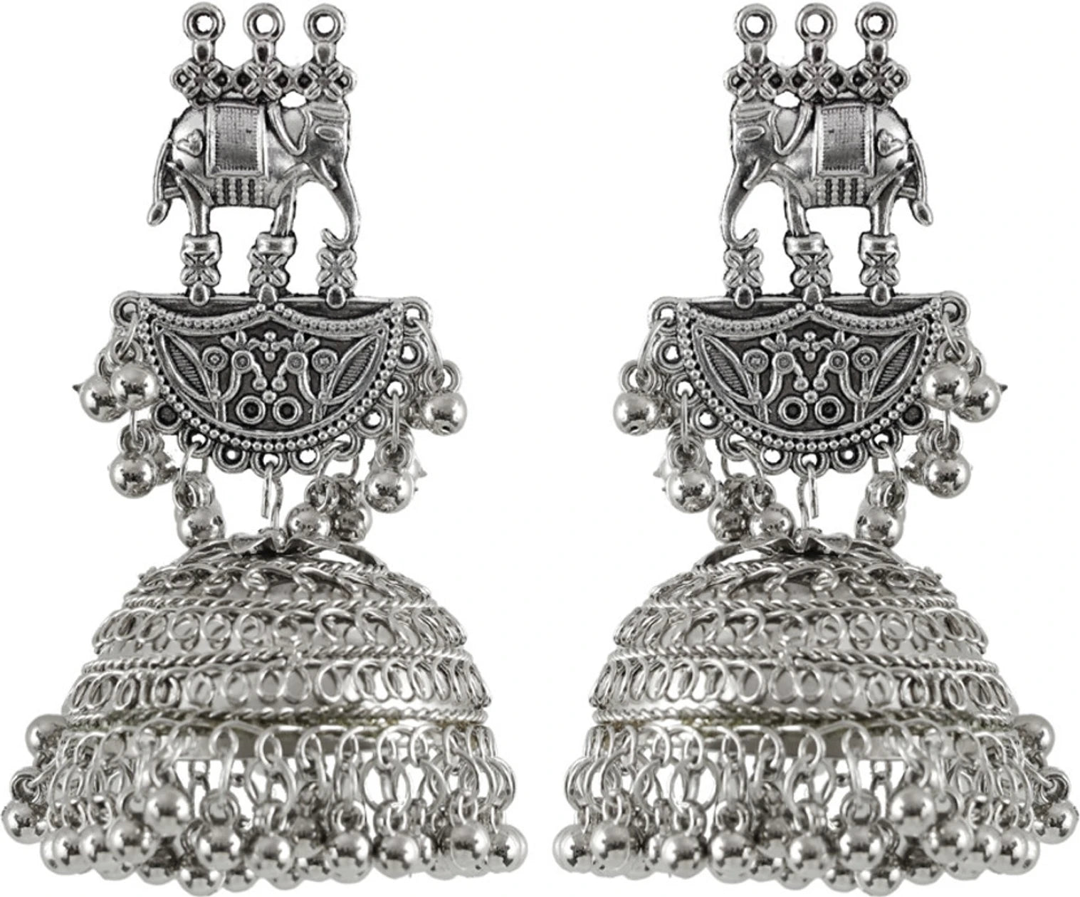 Oxidised Style Earring Delicate For Girls And Women. Stainless Steel Clip-on Earring, Ear Thread, Drops